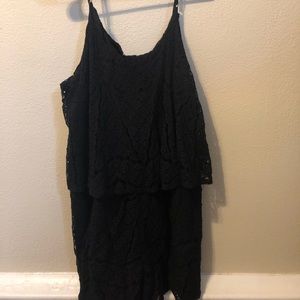 Black spaghetti string Romper